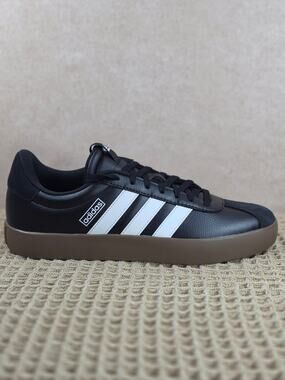 Adidas VL Court 3.0 Men’s 11.5 Black White Gum – Brand New